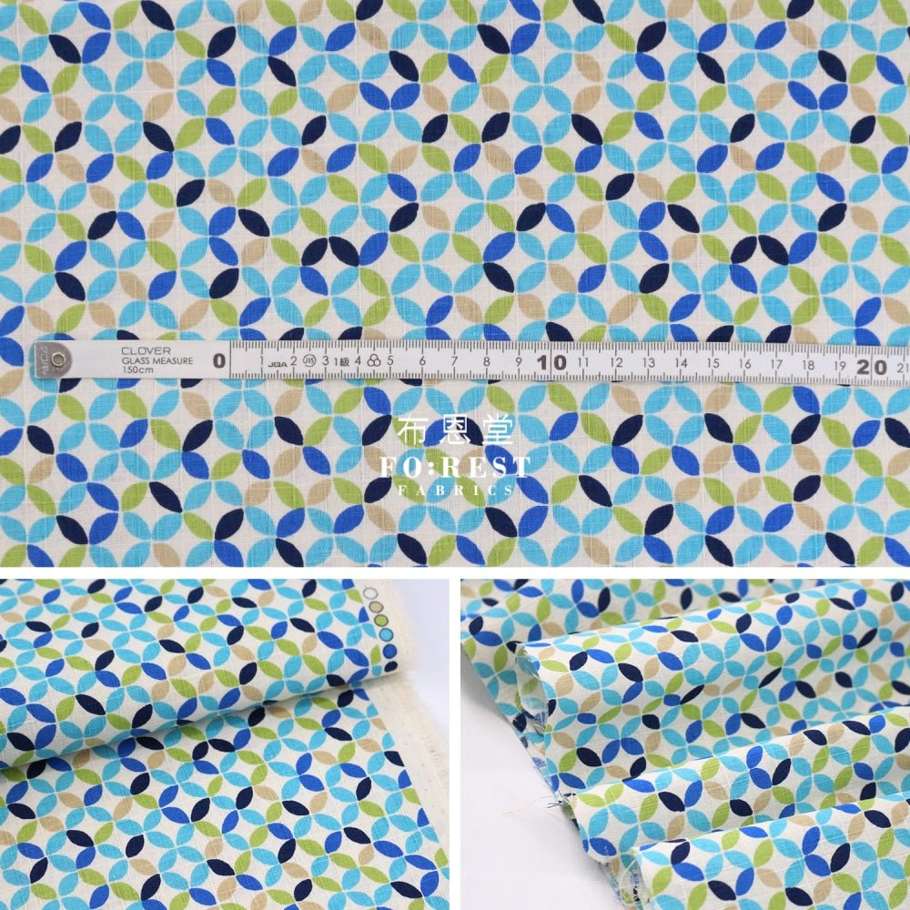 dobby - Japanese shippo style fabric Blue - FO:REST Fabric 布恩堂Liberty fabrictana lawnjapanese fabricykk zipper