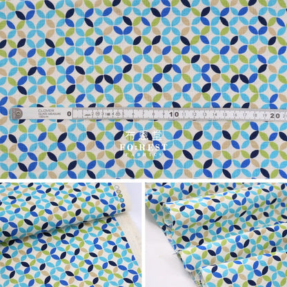 dobby - Japanese shippo style fabric Blue - FO:REST Fabric 布恩堂Liberty fabrictana lawnjapanese fabricykk zipper