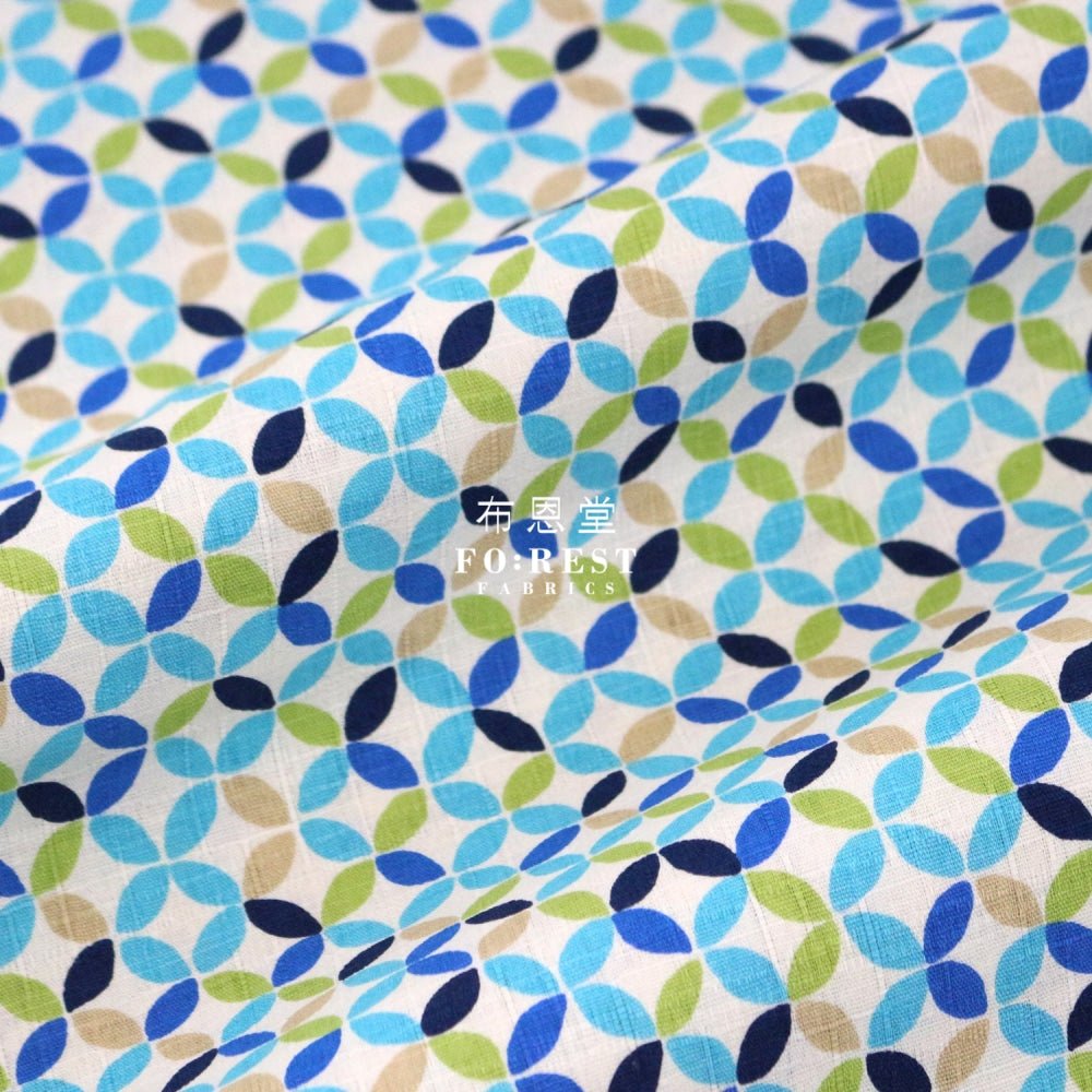 dobby - Japanese shippo style fabric Blue - FO:REST Fabric 布恩堂Liberty fabrictana lawnjapanese fabricykk zipper