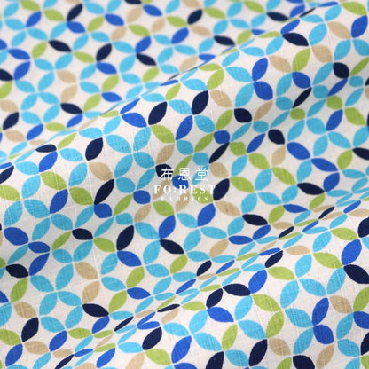 dobby - Japanese shippo style fabric Blue - FO:REST Fabric 布恩堂Liberty fabrictana lawnjapanese fabricykk zipper
