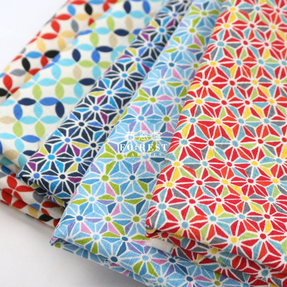 Dobby - Japanese Shippo Style Fabric Red
