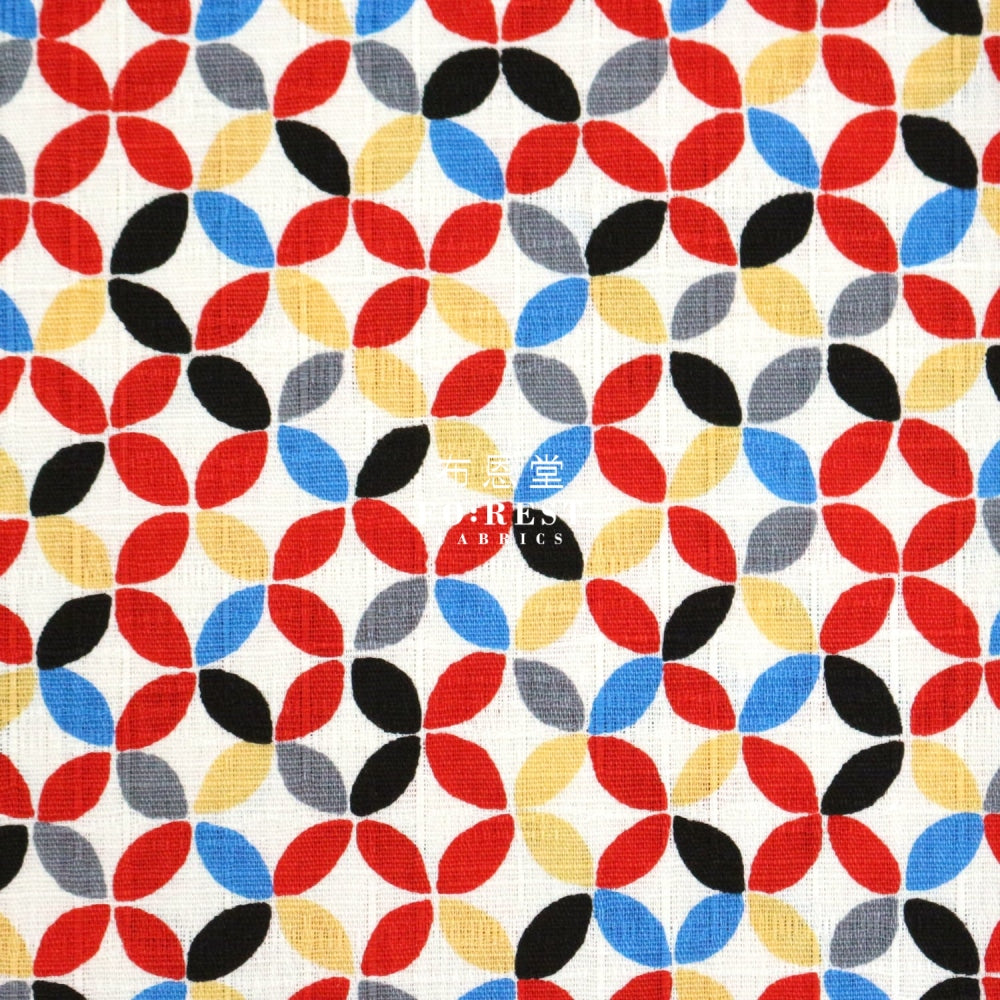 Dobby - Japanese Shippo Style Fabric Red