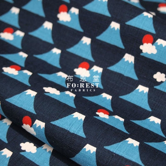 Dobby - Sunrise Mount Fuji fabric - forest-fabric