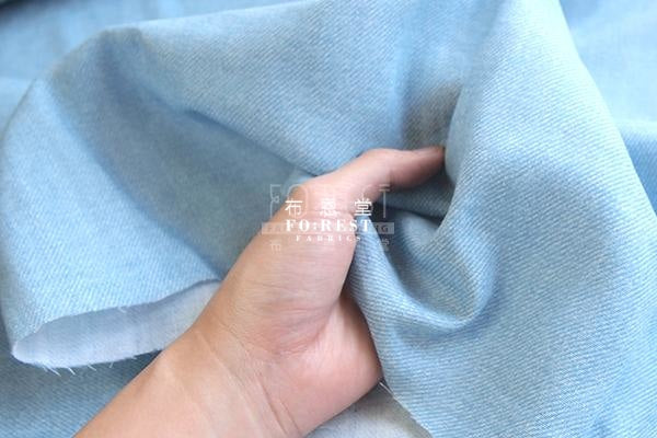 double gauze - faux denim fabric - forest-fabric