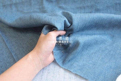double gauze - faux denim fabric - forest-fabric