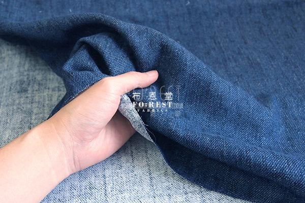 double gauze - faux denim fabric - forest-fabric