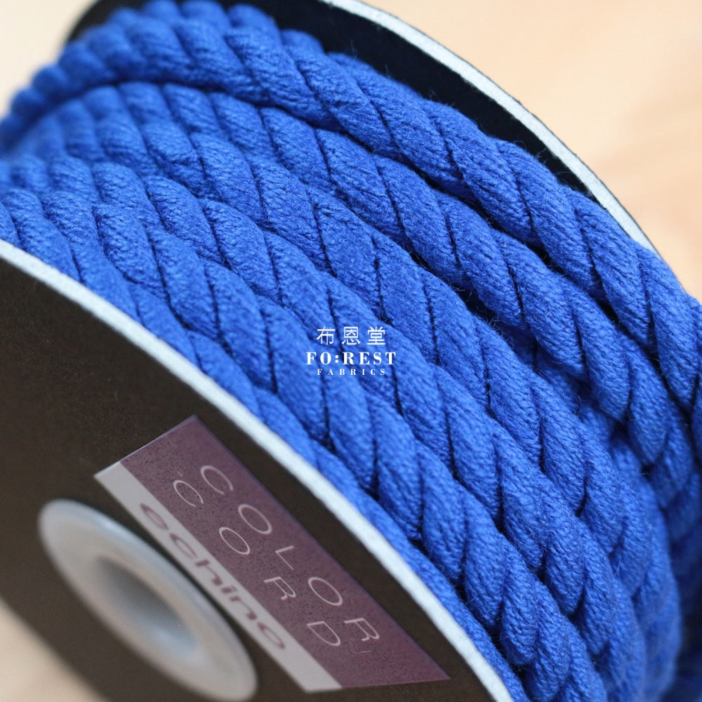 Echino - 8Mm Colour Cord (50Cm) Blue Cotton Linen