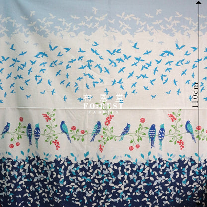 Echino - Cotton Linen Bird Song Navy