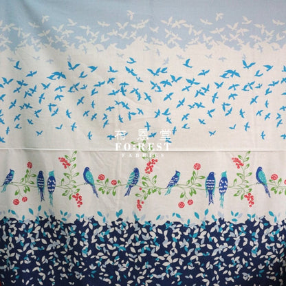 echino - cotton linen - Bird Song Navy - FO:REST Fabric 布恩堂Liberty fabrictana lawnjapanese fabricykk zipper