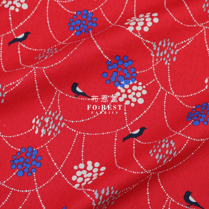 Echino - Cotton Linen Bird To Hang Red