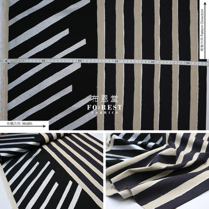 echino - cotton linen - Framework FLOW Black - FO:REST Fabric 布恩堂Liberty fabrictana lawnjapanese fabricykk zipper