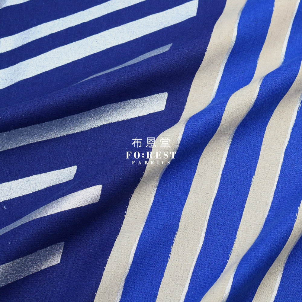 Echino - Cotton Linen Framework Flow Blue Fabric