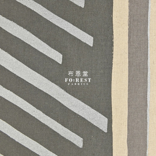 Echino - Cotton Linen Framework Flow Gray Fabric