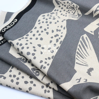Echino - Cotton Linen Framework Live Gray Fabric