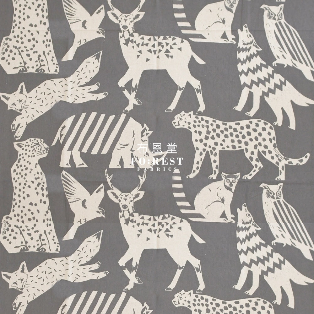 Echino - Cotton Linen Framework Live Gray Fabric
