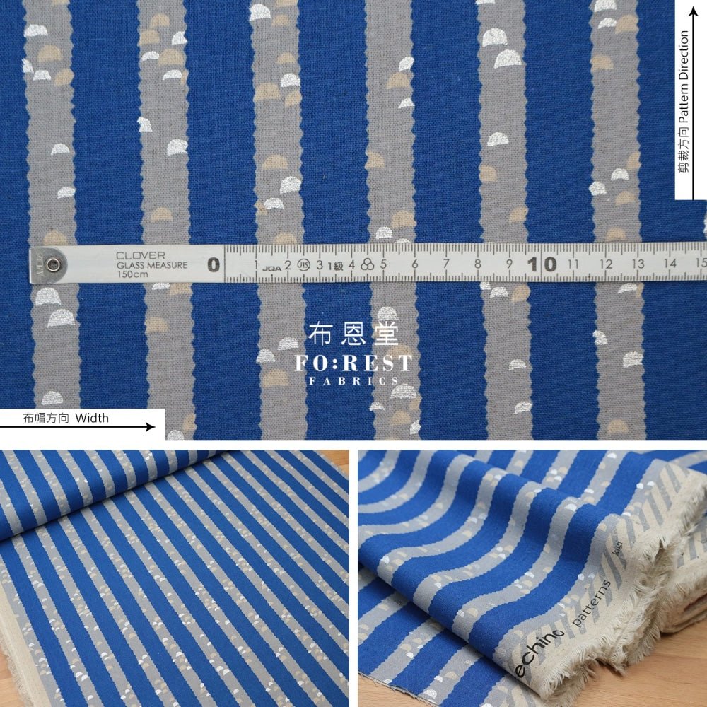 echino - cotton linen - Kigi Tree BLUE - FO:REST Fabric 布恩堂Liberty fabrictana lawnjapanese fabricykk zipper