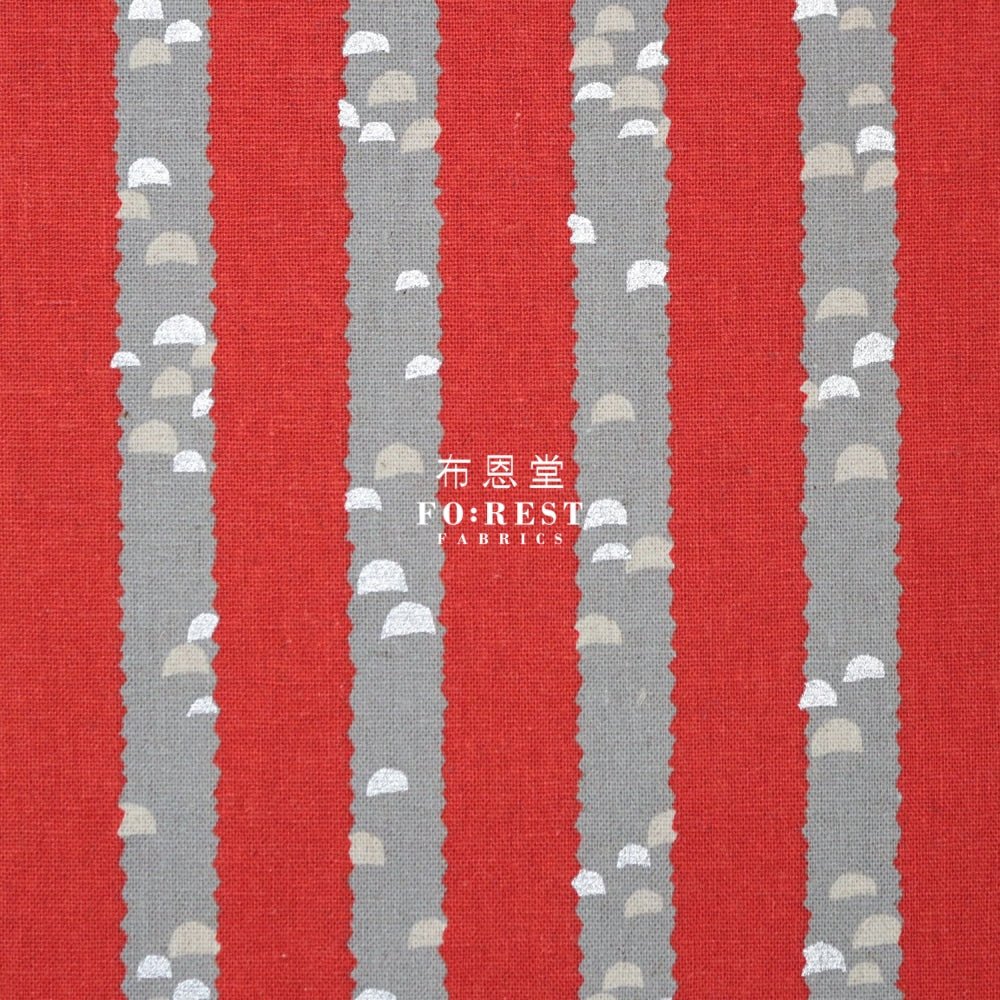 echino - cotton linen - Kigi Tree RED - FO:REST Fabric 布恩堂Liberty fabrictana lawnjapanese fabricykk zipper