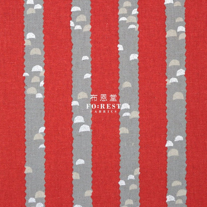echino - cotton linen - Kigi Tree RED - FO:REST Fabric 布恩堂Liberty fabrictana lawnjapanese fabricykk zipper