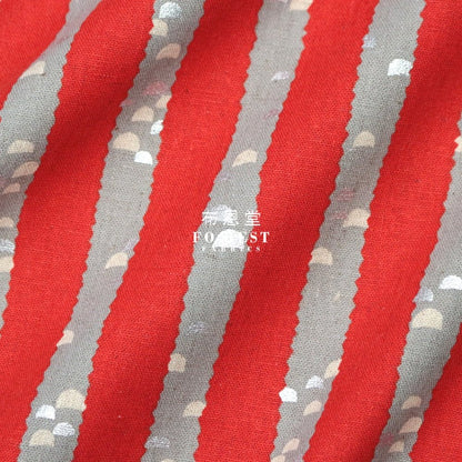 echino - cotton linen - Kigi Tree RED - FO:REST Fabric 布恩堂Liberty fabrictana lawnjapanese fabricykk zipper