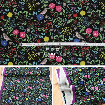 echino - cotton linen - murmur Coulorful Black fabric - FO:REST Fabric 布恩堂Liberty fabrictana lawnjapanese fabricykk zipper
