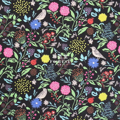 echino - cotton linen - murmur Coulorful Black fabric - FO:REST Fabric 布恩堂Liberty fabrictana lawnjapanese fabricykk zipper