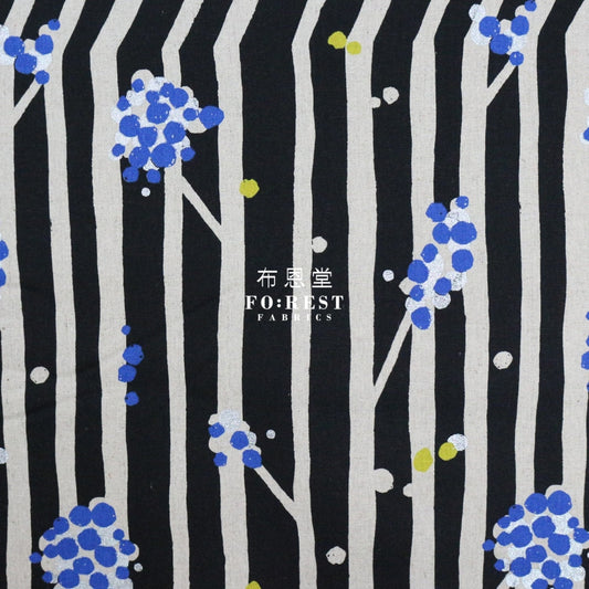 Echino - Cotton Linen Nut Black Fabric Fabric