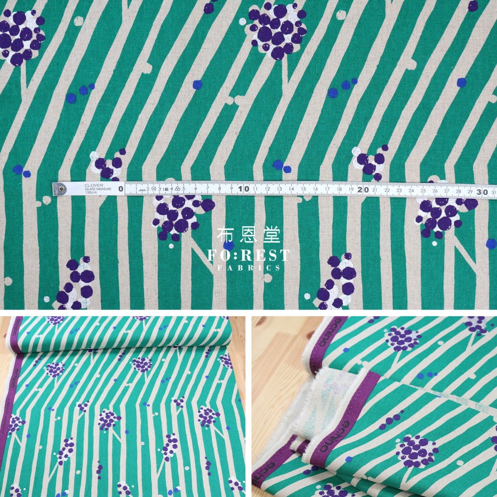 Echino - Cotton Linen Nut Green Fabric Fabric