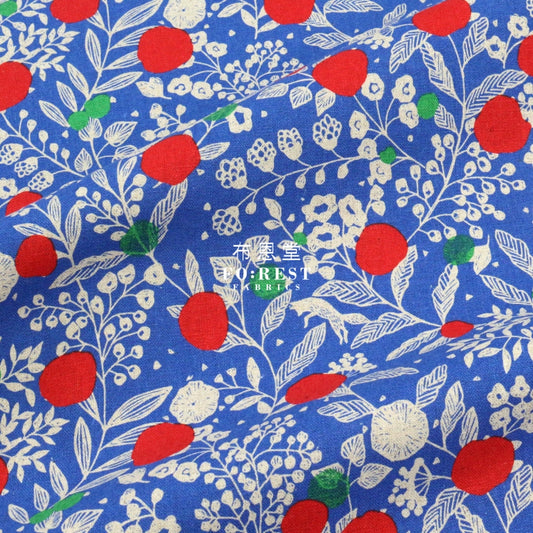 Echino - Cotton Linen Plum Blue Fabric Fabric