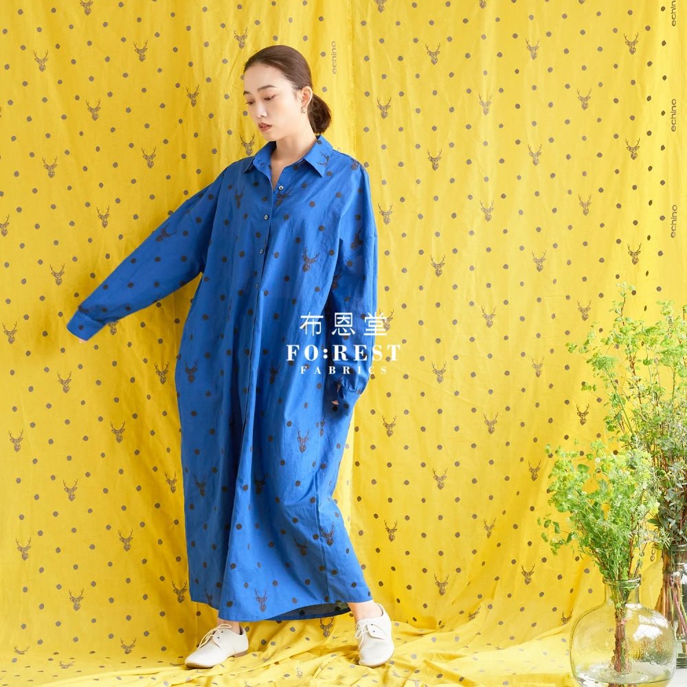 echino - embroidery - sambar Blue - FO:REST Fabric 布恩堂Liberty fabrictana lawnjapanese fabricykk zipper