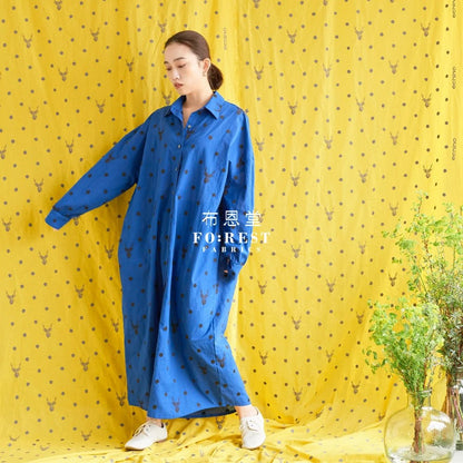 echino - embroidery - sambar Blue - FO:REST Fabric 布恩堂Liberty fabrictana lawnjapanese fabricykk zipper