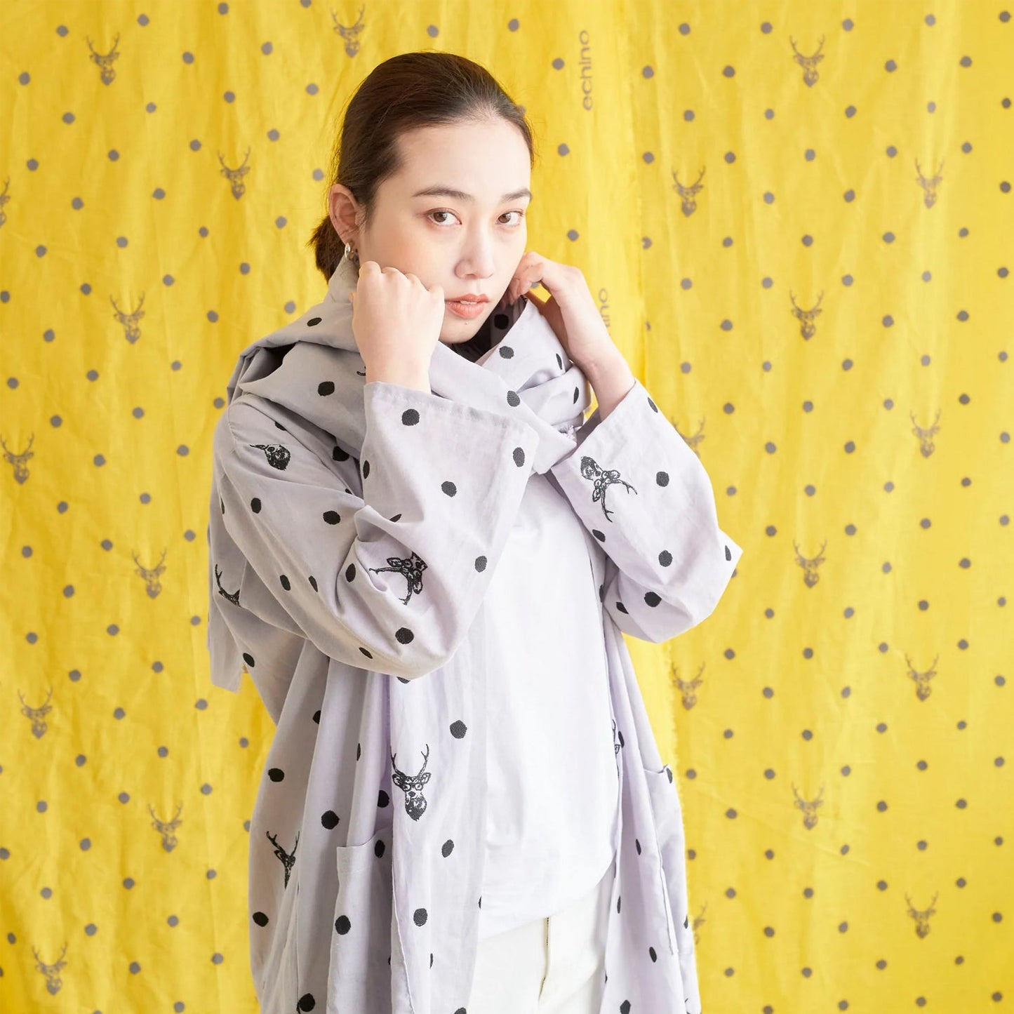 echino - embroidery - sambar Gray - FO:REST Fabric 布恩堂Liberty fabrictana lawnjapanese fabricykk zipper