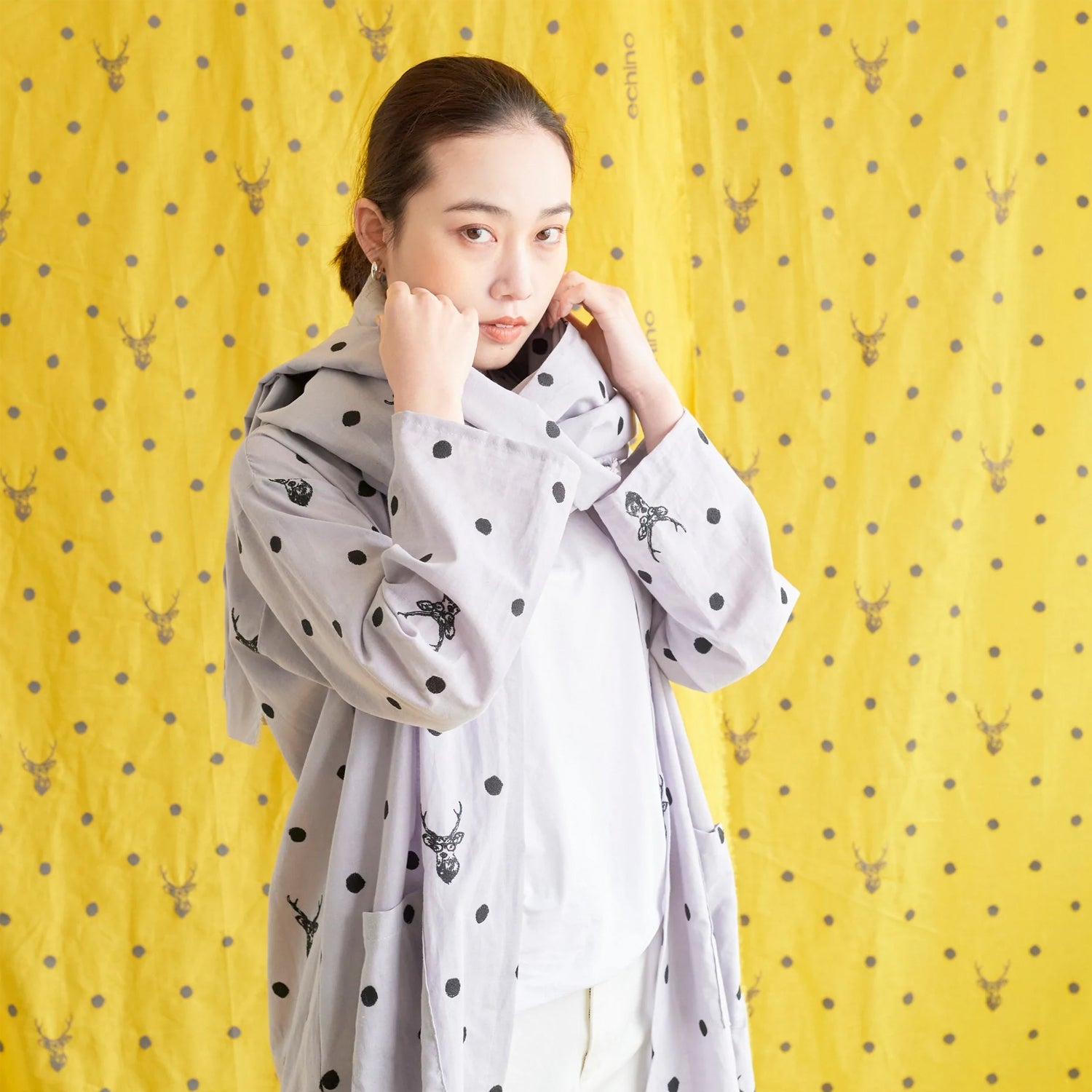 echino - embroidery - sambar Gray - FO:REST Fabric 布恩堂Liberty fabrictana lawnjapanese fabricykk zipper