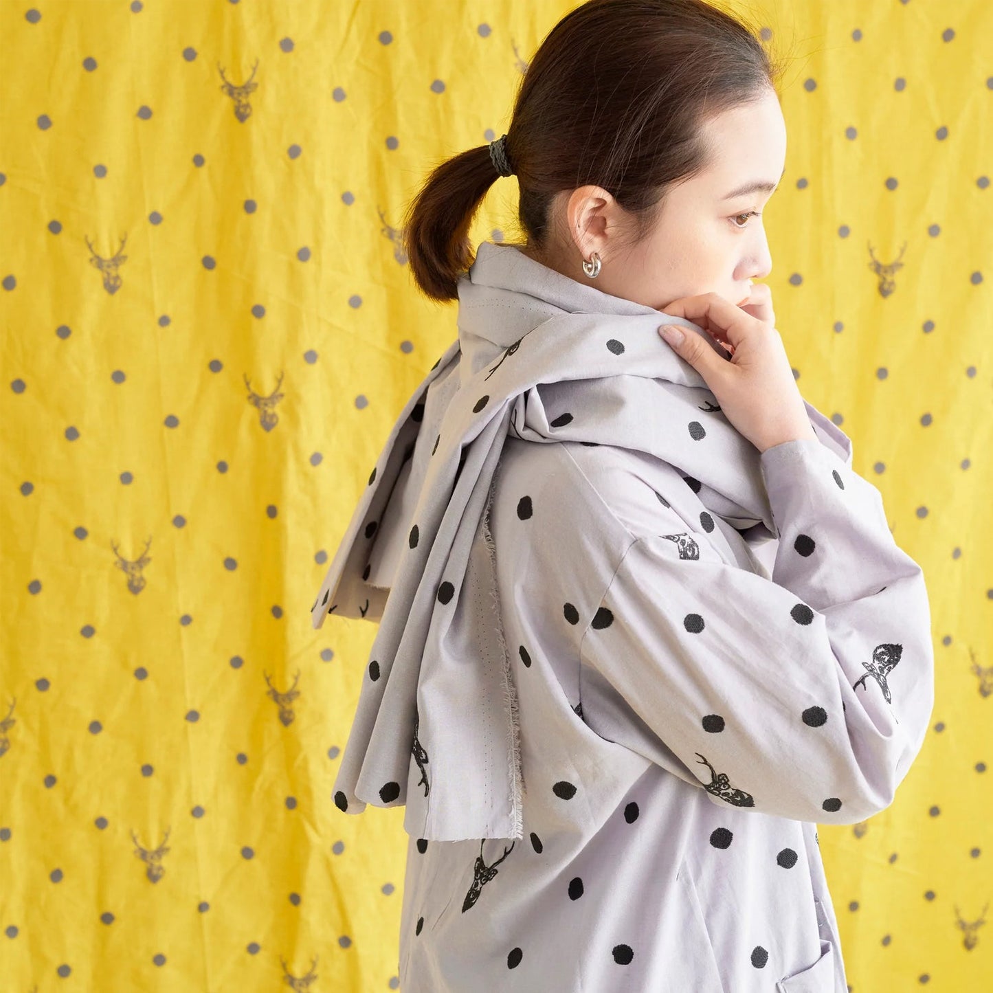 echino - embroidery - sambar Gray - FO:REST Fabric 布恩堂Liberty fabrictana lawnjapanese fabricykk zipper