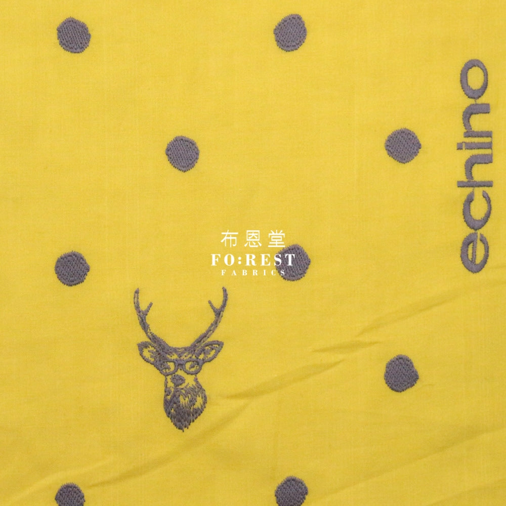 Echino - Embroidery Sambar Mustard Fabric