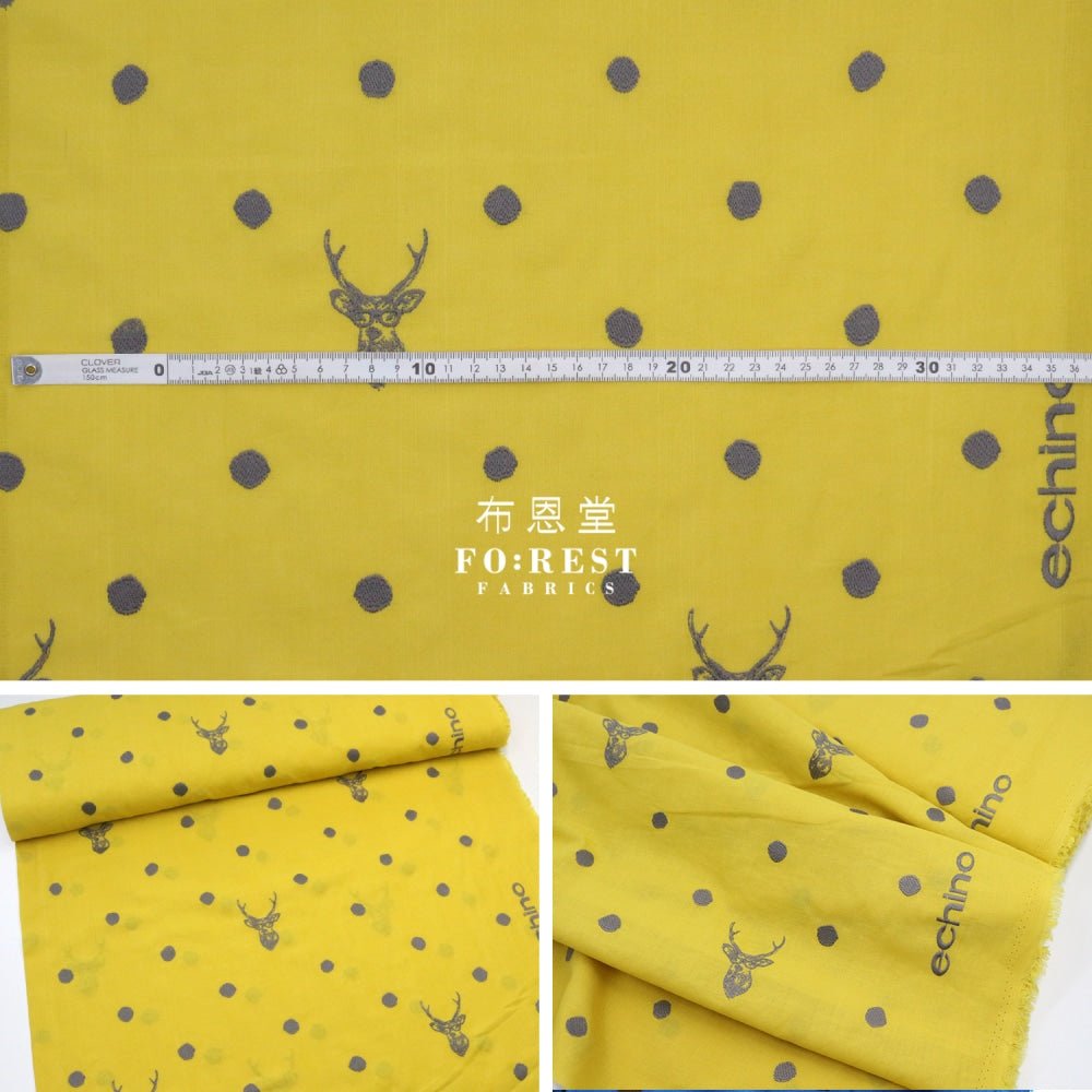 echino - embroidery - sambar Mustard - FO:REST Fabric 布恩堂Liberty fabrictana lawnjapanese fabricykk zipper