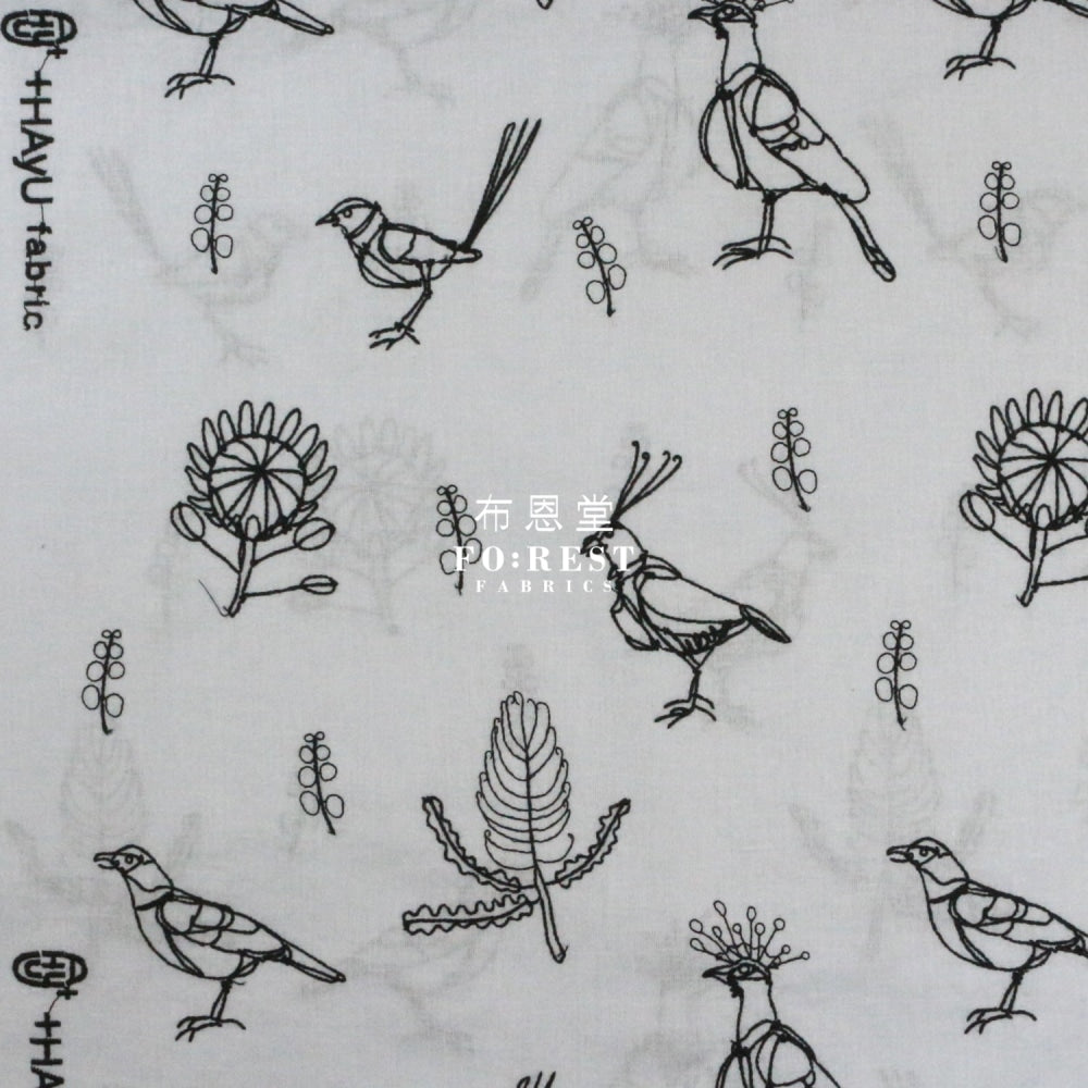 Embroidery Double Gauze - Hayu Bird B Fabric Double Gauze