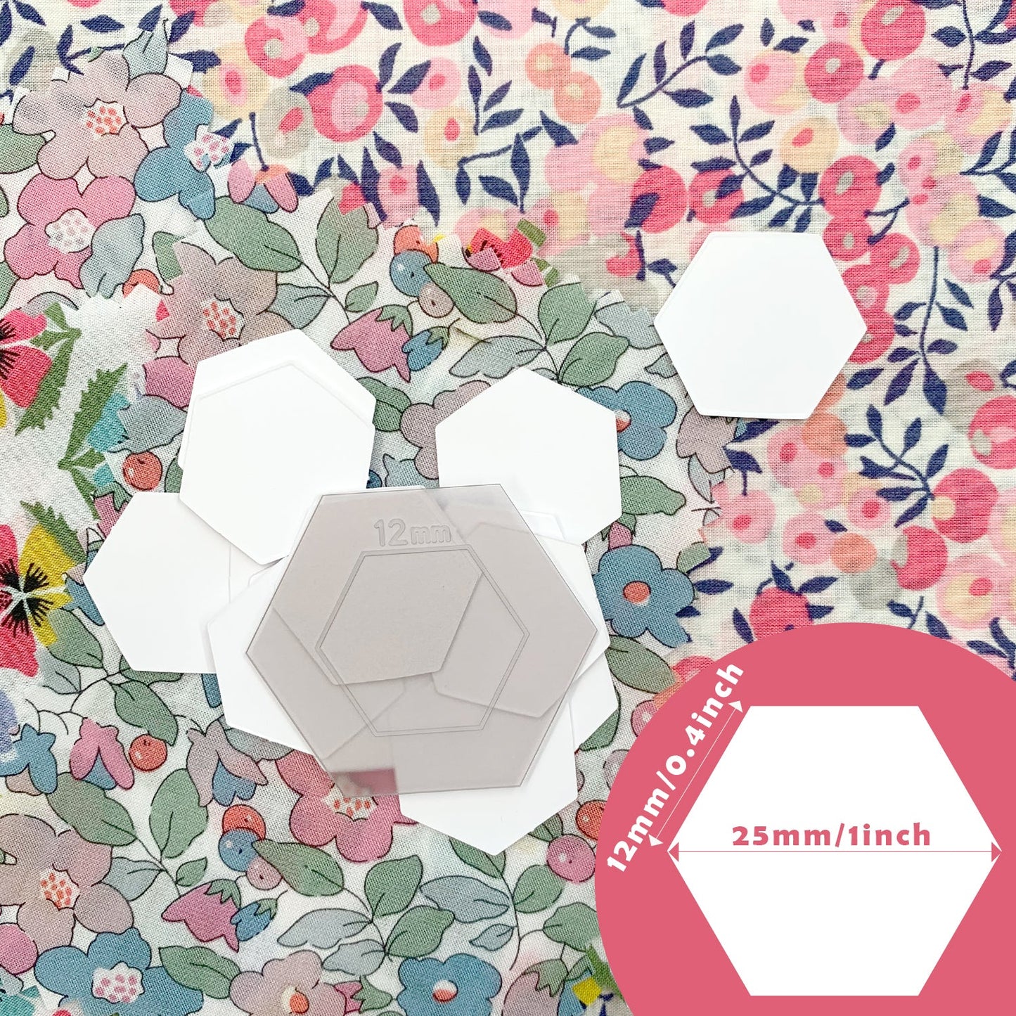 English paper piecing (hexagons) - 12mm - FO:REST Fabric 布恩堂Liberty fabrictana lawnjapanese fabricykk zipper