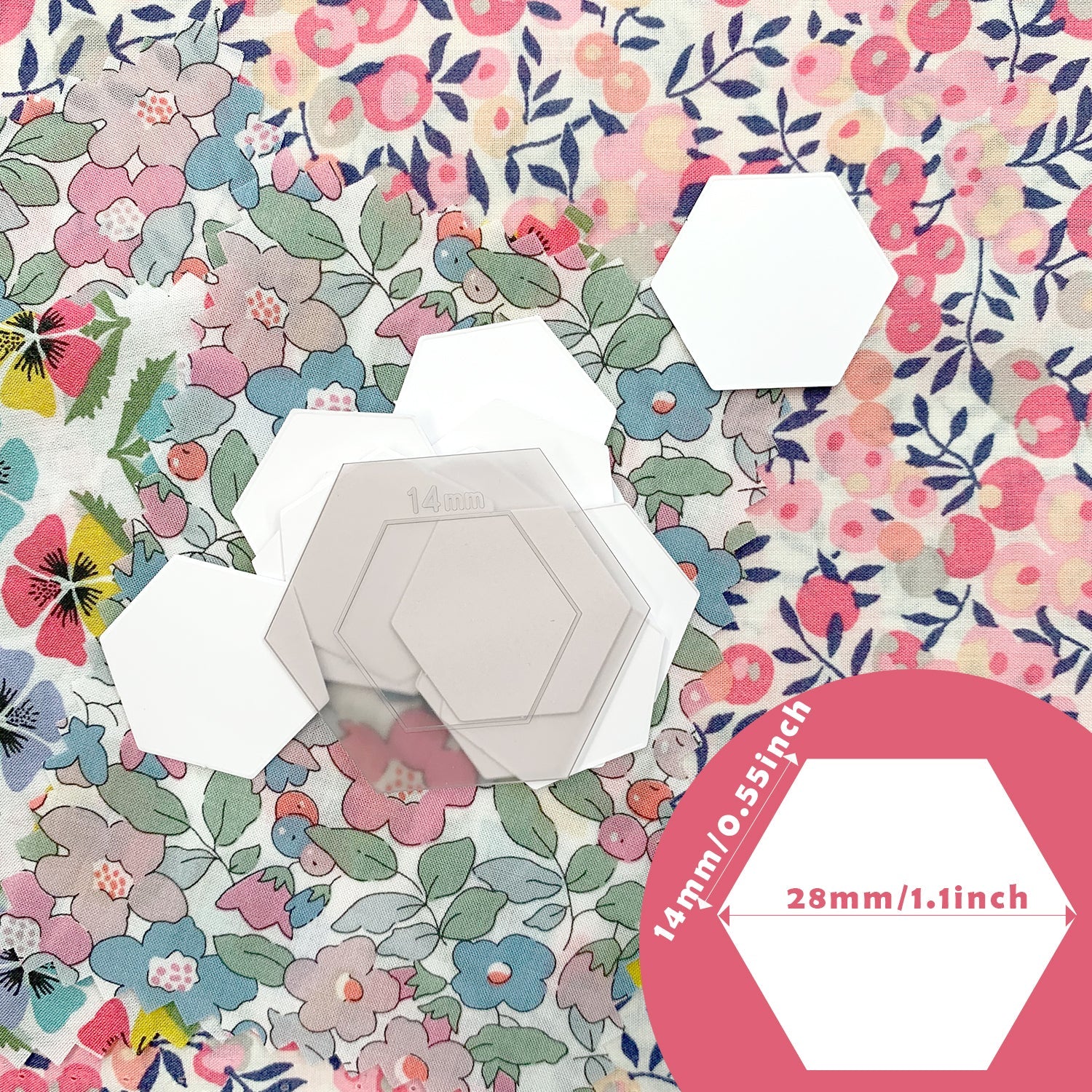 English paper piecing (hexagons) - 14mm - FO:REST Fabric 布恩堂Liberty fabrictana lawnjapanese fabricykk zipper