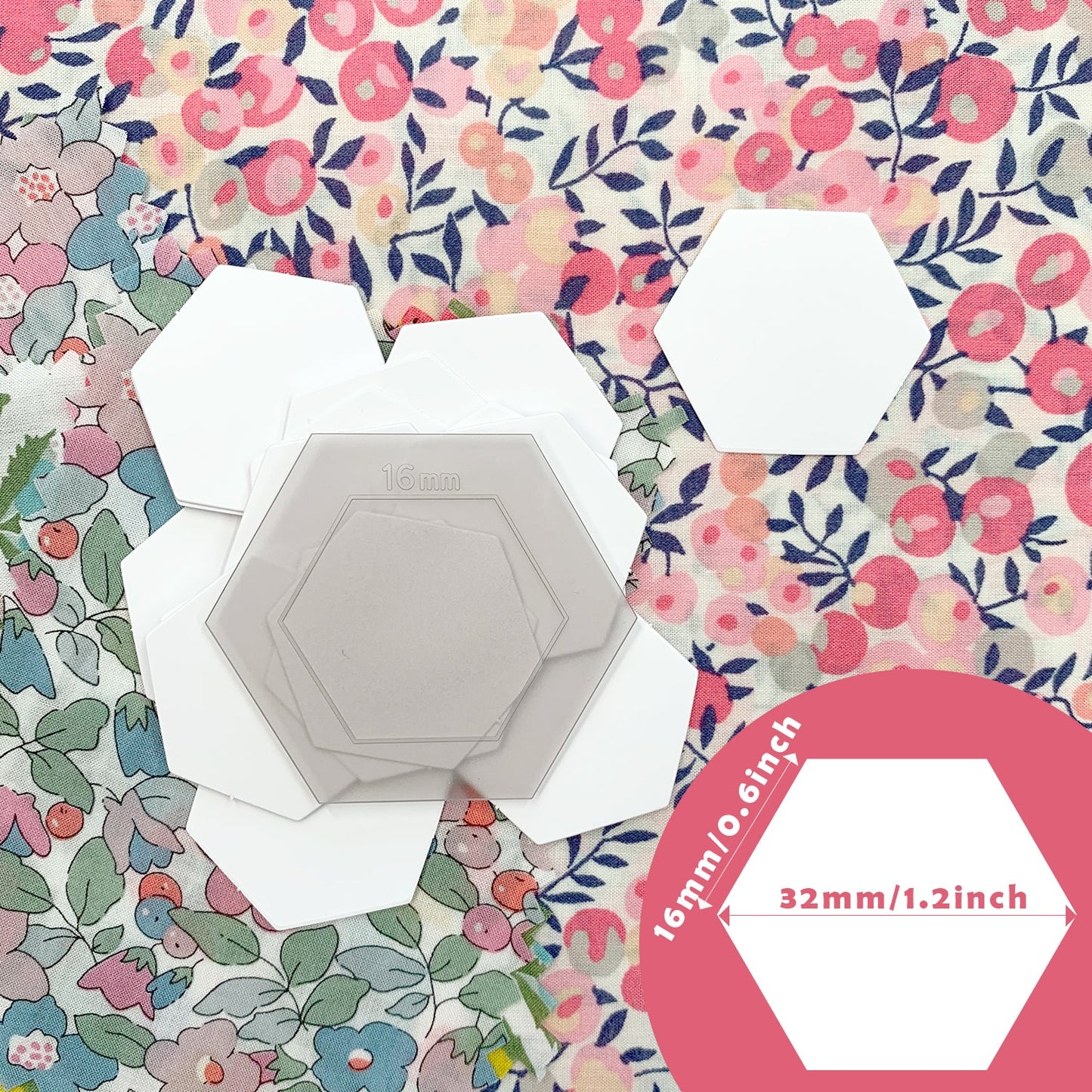 English paper piecing (hexagons) - 16mm - FO:REST Fabric 布恩堂Liberty fabrictana lawnjapanese fabricykk zipper