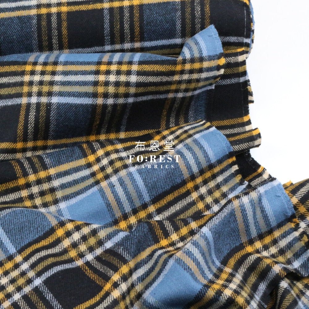 Flannel - BLUE JAY TARTAN 法籣絨 - FO:REST Fabric 布恩堂Liberty fabrictana lawnjapanese fabricykk zipper