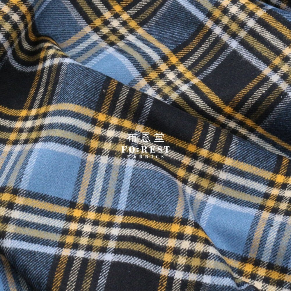 Flannel - BLUE JAY TARTAN 法籣絨 - FO:REST Fabric 布恩堂Liberty fabrictana lawnjapanese fabricykk zipper