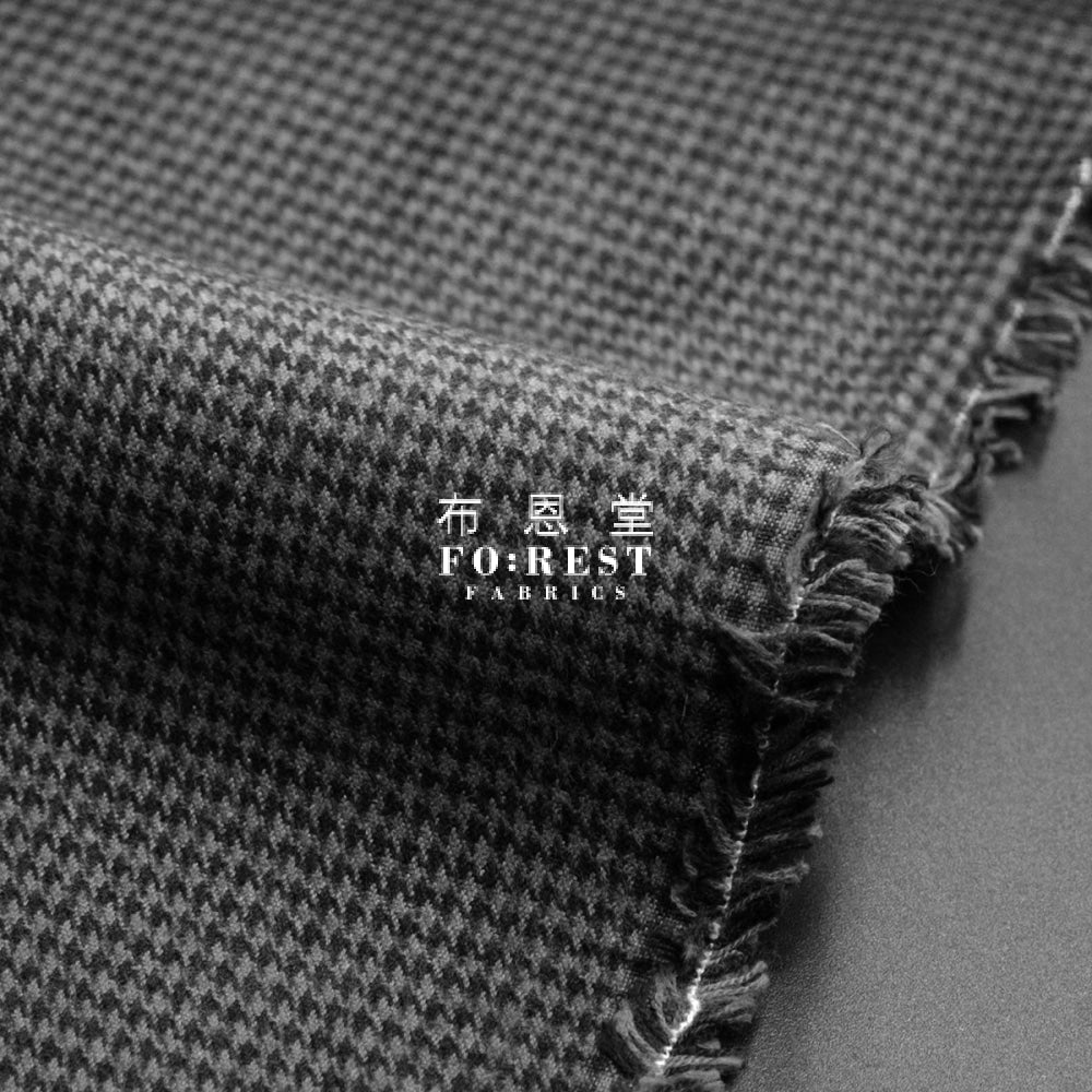 Flannel - Houndstooth GRAPHITE 法籣絨 - FO:REST Fabric 布恩堂Liberty fabrictana lawnjapanese fabricykk zipper