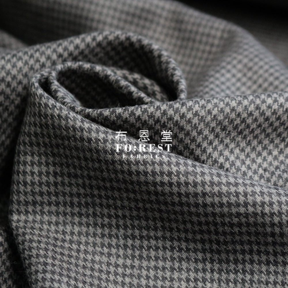 Flannel - Houndstooth GRAPHITE 法籣絨 - FO:REST Fabric 布恩堂Liberty fabrictana lawnjapanese fabricykk zipper