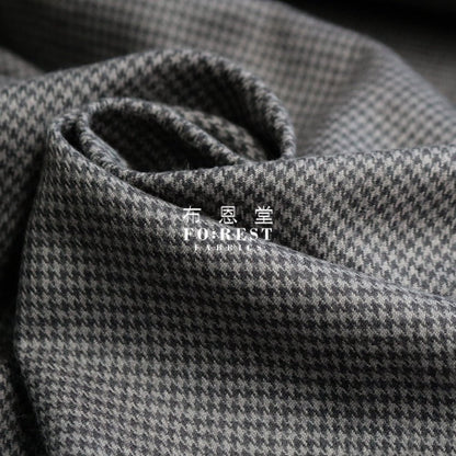 Flannel - Houndstooth GRAPHITE 法籣絨 - FO:REST Fabric 布恩堂Liberty fabrictana lawnjapanese fabricykk zipper