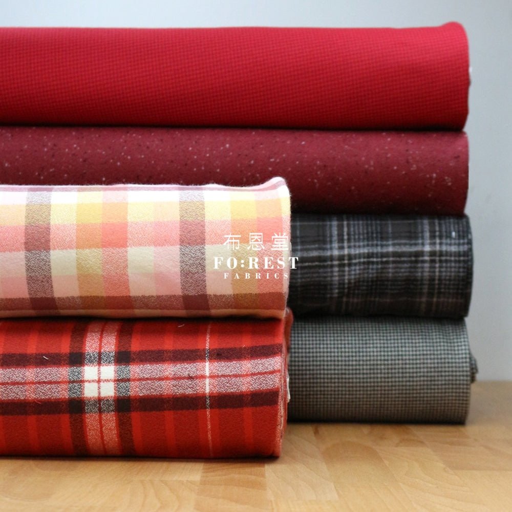 Flannel - Houndstooth GREY 法籣絨 - FO:REST Fabric 布恩堂Liberty fabrictana lawnjapanese fabricykk zipper