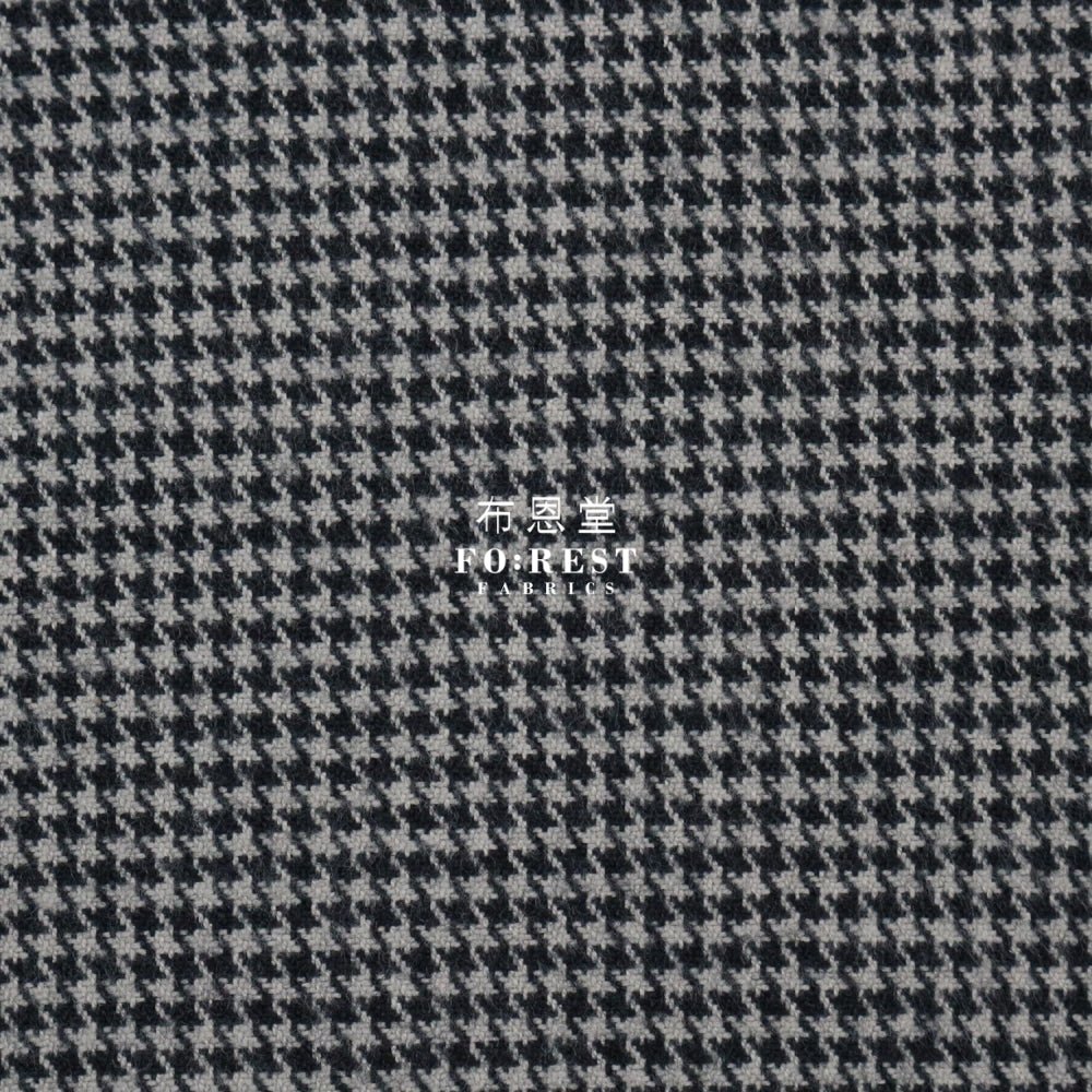 Flannel - Houndstooth GREY 法籣絨 - FO:REST Fabric 布恩堂Liberty fabrictana lawnjapanese fabricykk zipper