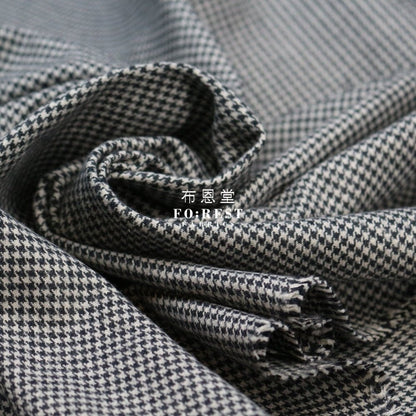 Flannel - Houndstooth GREY 法籣絨 - FO:REST Fabric 布恩堂Liberty fabrictana lawnjapanese fabricykk zipper