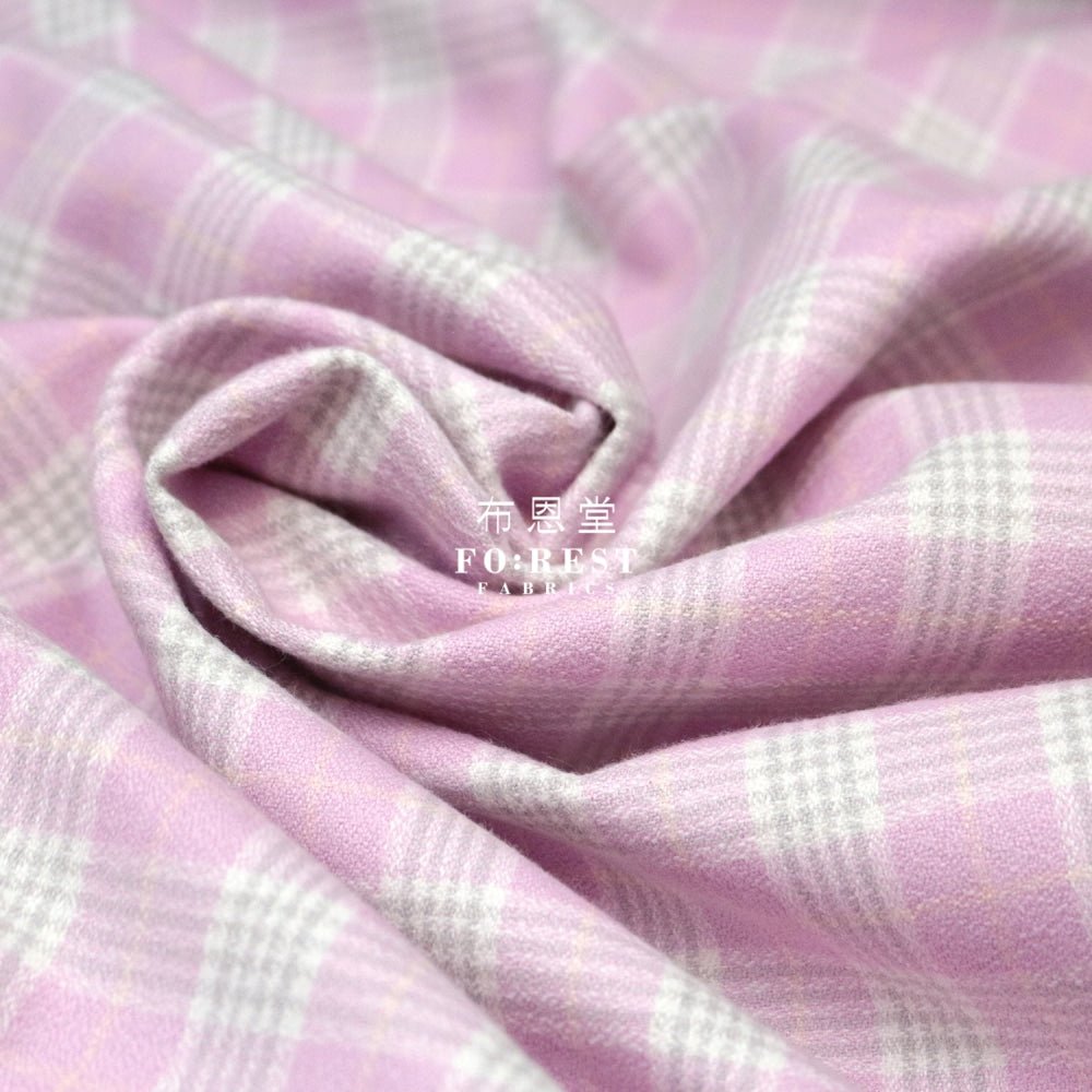 Flannel - LAVENDER TARTAN 法籣絨 - FO:REST Fabric 布恩堂Liberty fabrictana lawnjapanese fabricykk zipper