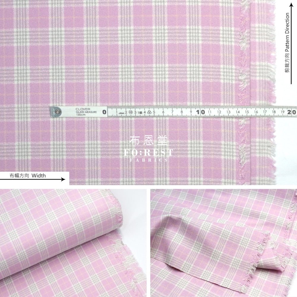 Flannel - LAVENDER TARTAN 法籣絨 - FO:REST Fabric 布恩堂Liberty fabrictana lawnjapanese fabricykk zipper