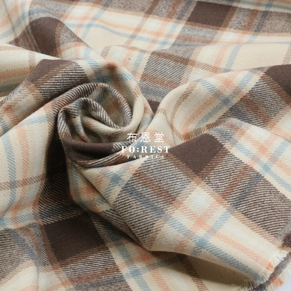 Flannel - Mushroom Tartan Cotton